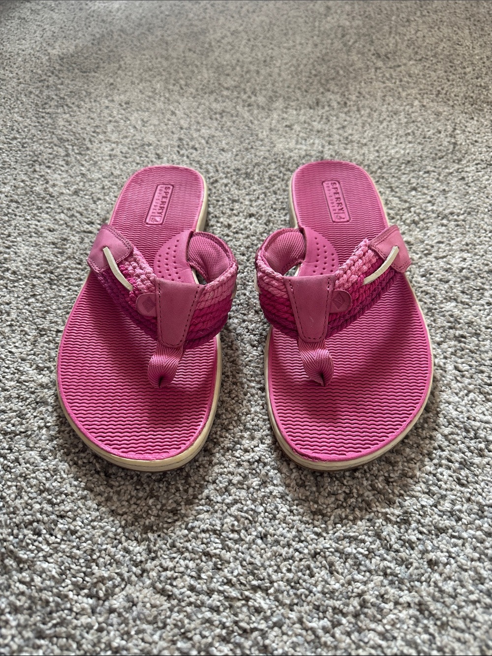 Women’s Pink Sperry Braided Thong Sandals - Comfort Footbed